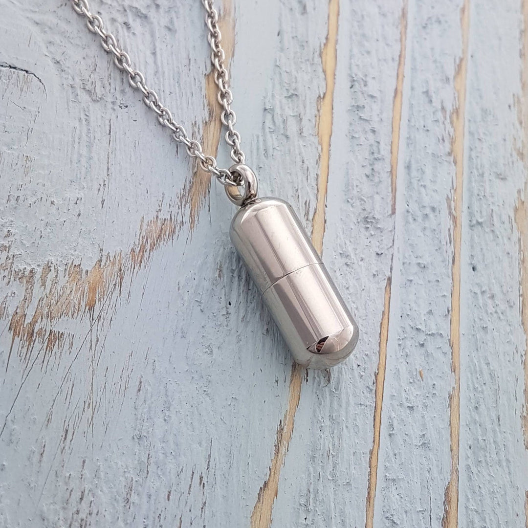 Pill Necklace Secret Stash Cremation Jewelry Just Vial